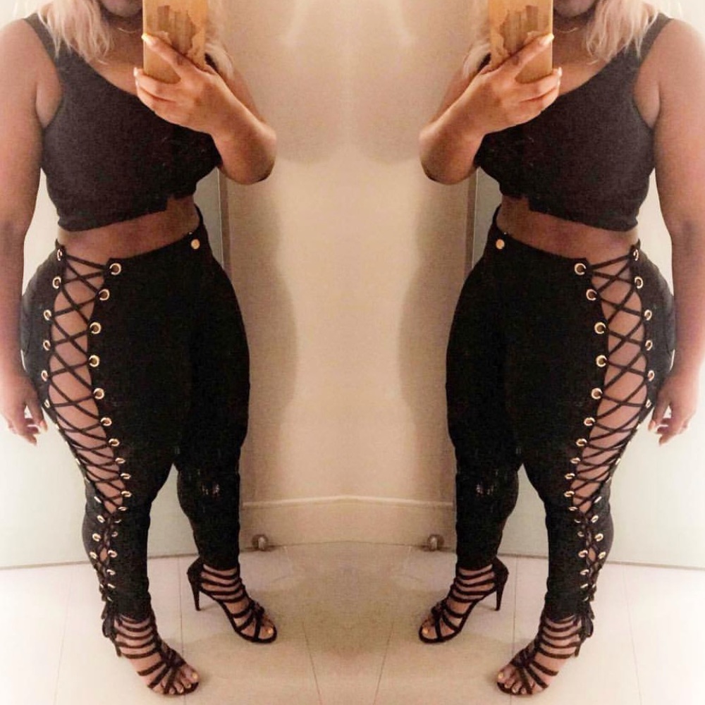 Lace up pants
